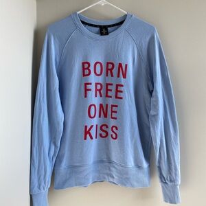 Official MOLDIR Brand Kim Jaejoong Korea Sweater "BORN FREE ONE KISS" - Blue, S